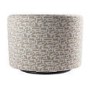 Beige Jacquard Patterned Fabric Swivel Love Seat - Elara