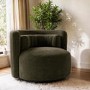 Green Chenille Swivel Love Seat - Elara
