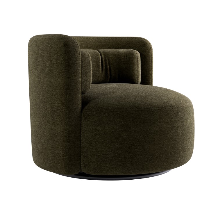 Green Chenille Swivel Love Seat - Elara