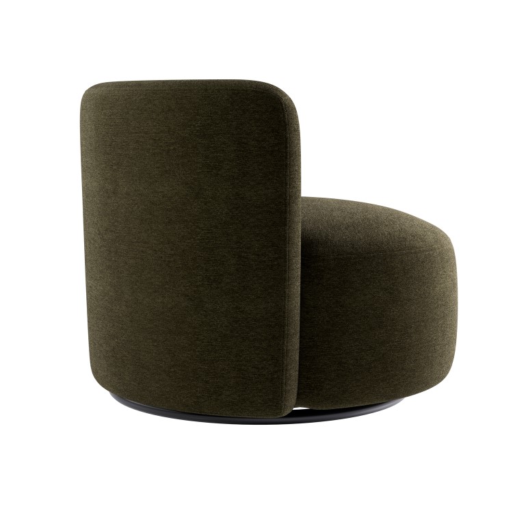 Green Chenille Swivel Love Seat - Elara