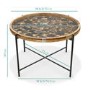 Round Coffee Table - Wood & Black Metal