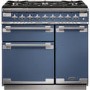 Rangemaster Elise 90cm Dual Fuel Range Cooker - Stone Blue