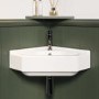 GRADE A1 - White Wall Hung Corner Traditional Basin 553mm - Elton