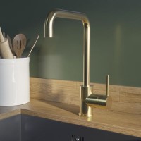 Brass Single Lever Monobloc Kitchen Mixer Tap - Enza Elwood Brass Single Lever Monobloc Kitchen Mixer Tap - Enza Elwood
