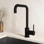 Matt Black Single Lever Monobloc Kitchen Mixer Tap - Enza Elwood