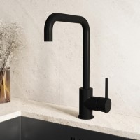 Matt Black Single Lever Monobloc Kitchen Mixer Tap - Enza Elwood