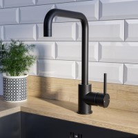Black Single Lever Monobloc Kitchen Mixer Tap - Enza Elwood  Black Single Lever Monobloc Kitchen Mixer Tap - Enza Elwood