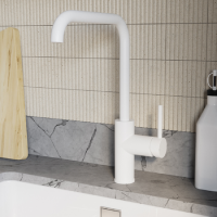 Single Lever White Monobloc Kitchen Mixer Tap - Elwood Single Lever White Monobloc Kitchen Mixer Tap - Elwood