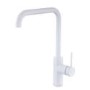 Single Lever White Monobloc Kitchen Sink Mixer Tap - Elwood