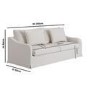 Cream Woven Fabric 3-Seater Slipcover Sofa - Eliza