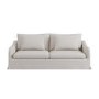 Cream Woven Fabric 3-Seater Slipcover Sofa - Eliza