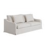 Cream Woven Fabric 3-Seater Slipcover Sofa - Eliza
