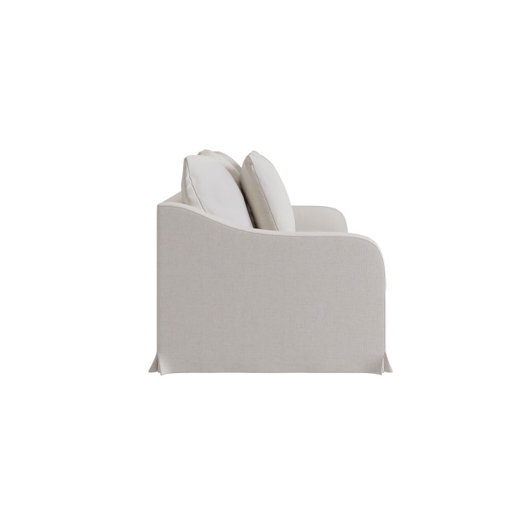 Cream Woven Fabric 3-Seater Slipcover Sofa - Eliza