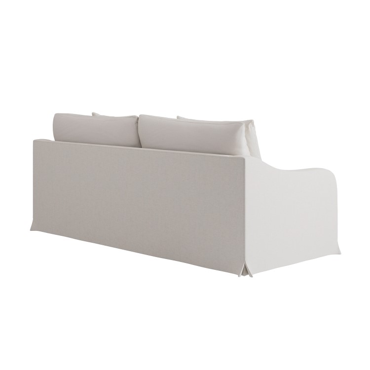 Cream Woven Fabric 3-Seater Slipcover Sofa - Eliza