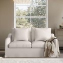 ELZ002 Cream Fabric 2-Seater Slipcover Sofa - Eliza