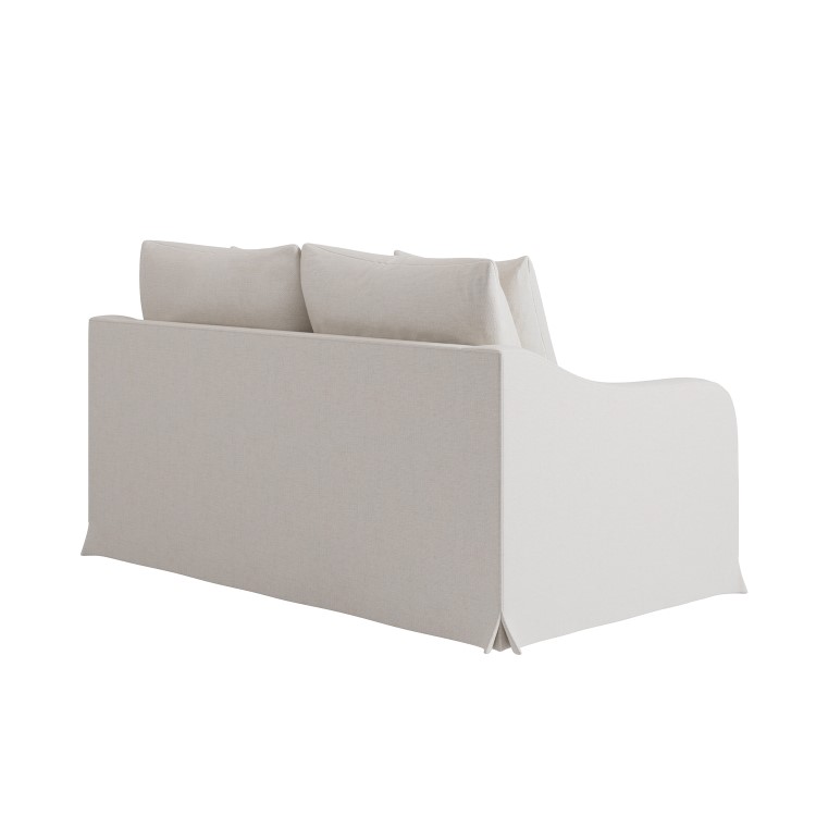 Cream Woven Fabric 2-Seater Slipcover Sofa - Eliza