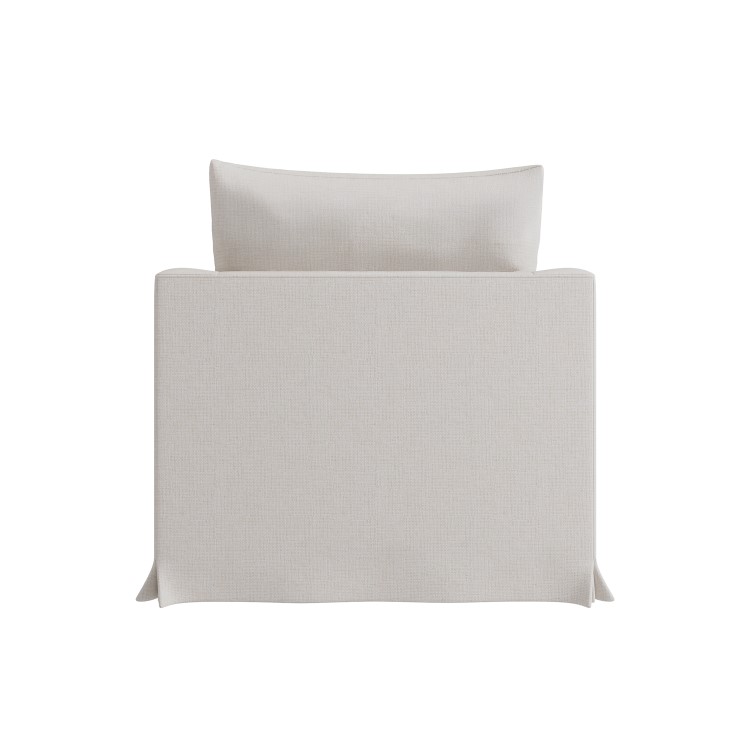 Cream Woven Fabric Slipcover Armchair - Eliza