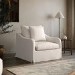 Cream Woven Fabric Slipcover Armchair - Eliza