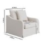 Cream Woven Fabric Slipcover Armchair - Eliza