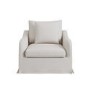 Cream Woven Fabric Slipcover Armchair - Eliza