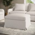 ELZ004 Cream Fabric Slipcover Footstool - Eliza