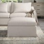 Cream Woven Fabric Slipcover Footstool - Eliza