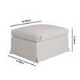 Cream Woven Fabric Slipcover Footstool - Eliza