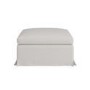 Cream Woven Fabric Slipcover Footstool - Eliza