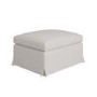 Cream Woven Fabric Slipcover Footstool - Eliza