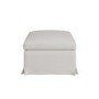 Cream Woven Fabric Slipcover Footstool - Eliza
