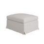 Cream Woven Fabric Slipcover Footstool - Eliza