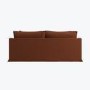 Rust Woven Fabric 3-Seater Slipcover Sofa - Eliza