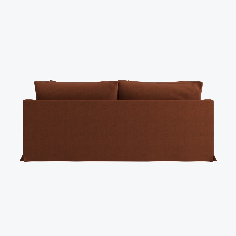 Rust Woven Fabric 3-Seater Slipcover Sofa - Eliza