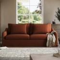 ELZ005 Rust Fabric 3-Seater Slipcover Sofa - Eliza