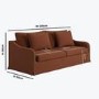Rust Woven Fabric 3-Seater Slipcover Sofa - Eliza