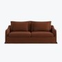 Rust Woven Fabric 3-Seater Slipcover Sofa - Eliza