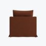 Rust Woven Fabric Slipcover Armchair - Eliza