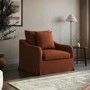 Rust Woven Fabric Slipcover Armchair - Eliza