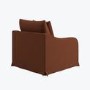 Rust Woven Fabric Slipcover Armchair - Eliza