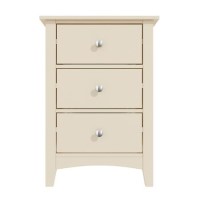 GRADE A1 - Farley 3 Drawer Bedside Table in Cream/Ivory