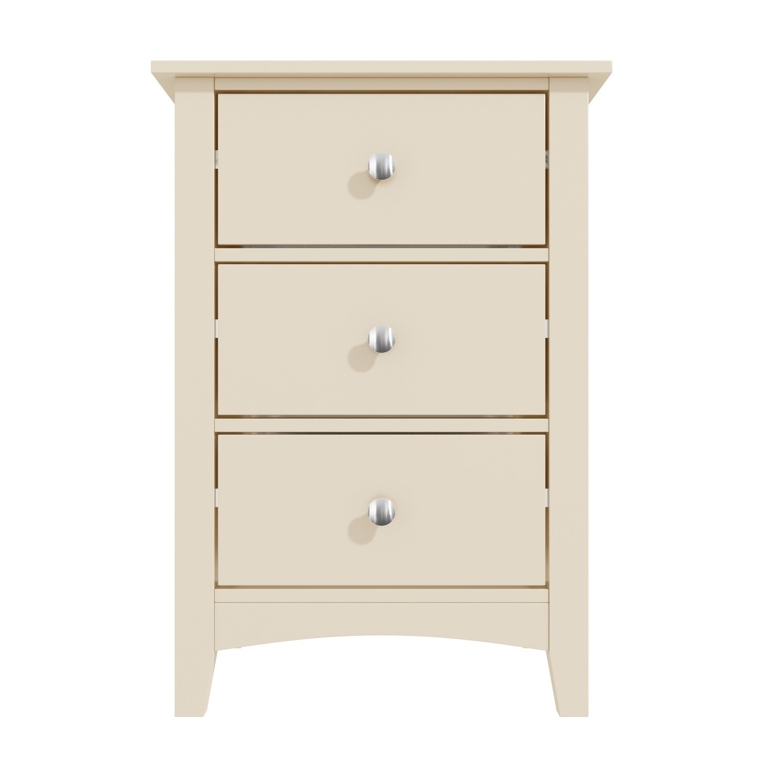 Emery 3 Drawer Bedside Cabinet In Cream Ivory Buy It Direct