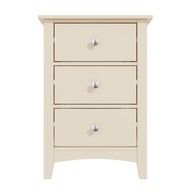 Emery 3 Drawer Bedside Cabinet in Cream/Ivory