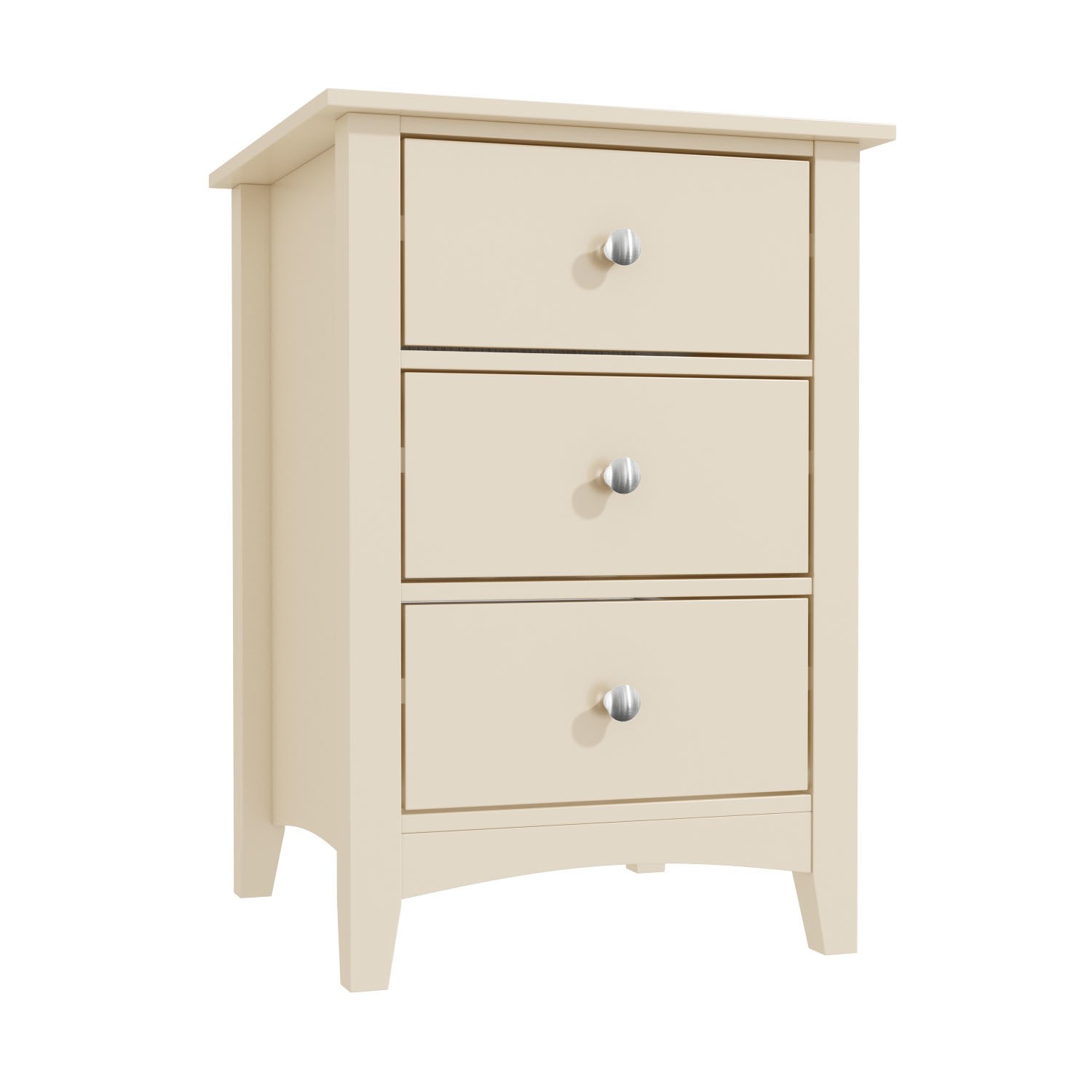 Emery 3 Drawer Bedside Cabinet In Cream Ivory Buy It Direct