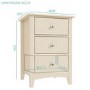 GRADE A1 - Farley 3 Drawer Bedside Table in Cream/Ivory