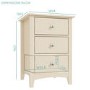 Emery 3 Drawer Bedside Cabinet in Cream/Ivory