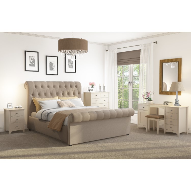 Emery 3 Drawer Bedside Cabinet in Cream/Ivory