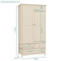 Emery 2 Door 3 Drawer Combi Wardrobe in Cream/Ivory