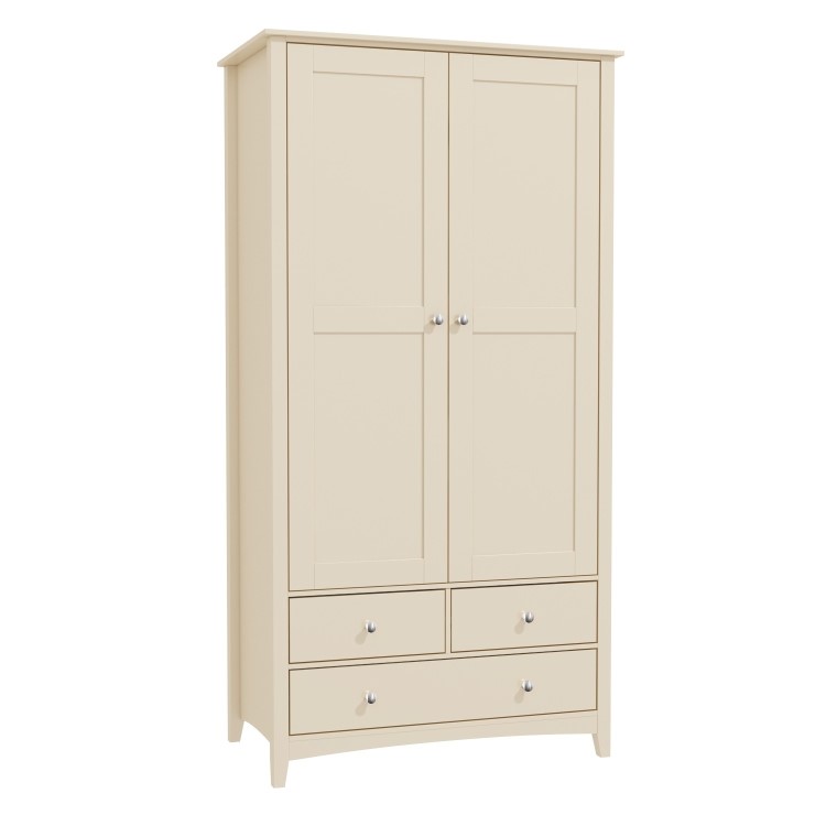 Emery 2 Door 3 Drawer Combi Wardrobe in Cream/Ivory