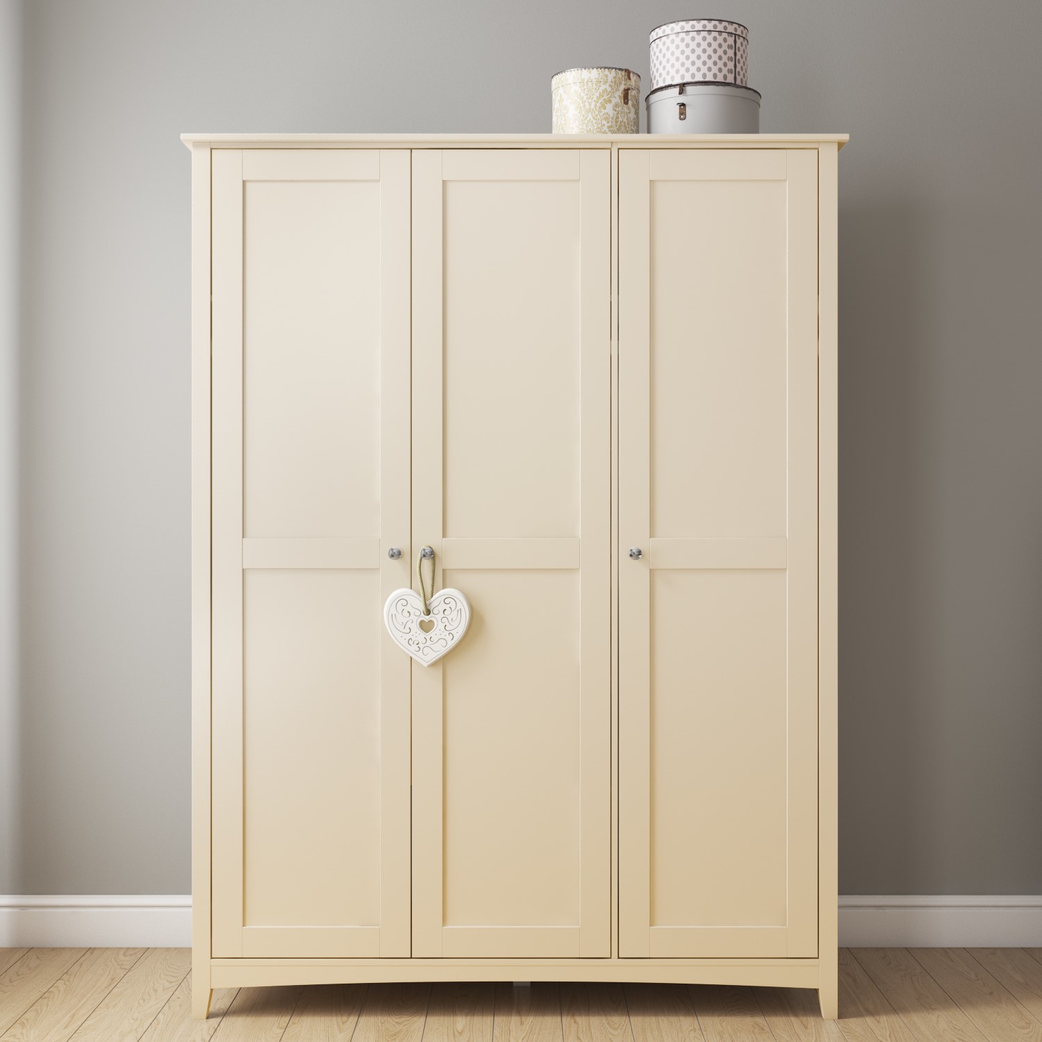 Emery Triple Wardrobe In Cream Ivory Buy It Direct