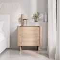 EML001 Light Wood Mid Century 2 Drawer Bedside Table  - Emile Sustainable Furniture